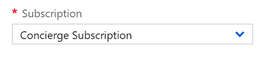 Subscription drop-down menu with "Concierge Subscription" selected