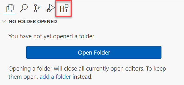 Screenshot of the Extension icon in the Activity Bar in Visual Studio Code.