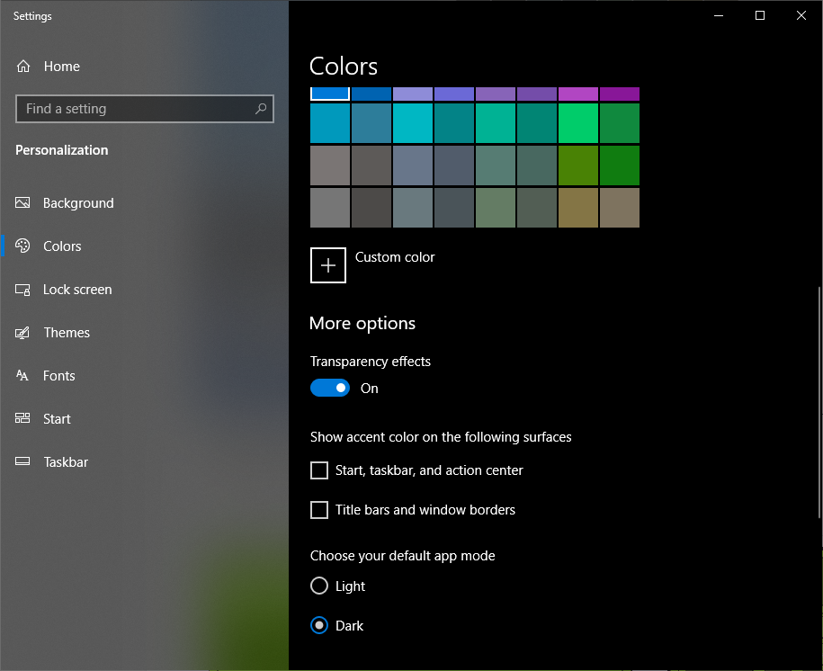 Setting color modes.