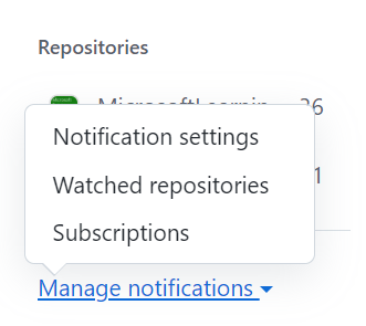 Screenshot of GitHub notifications settings.