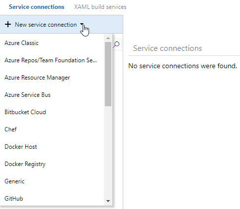Screenshot of the new service connection.