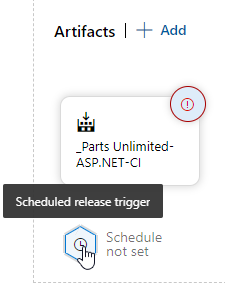 Screenshot of the scheduled release trigger.