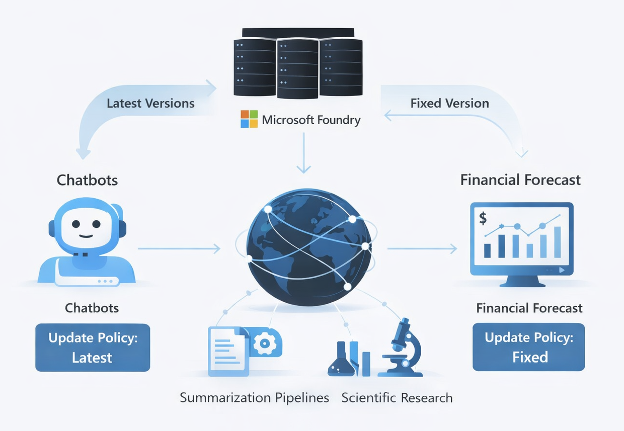 Diagram that illustrates how company can configure appropriate update policies for a deployment.