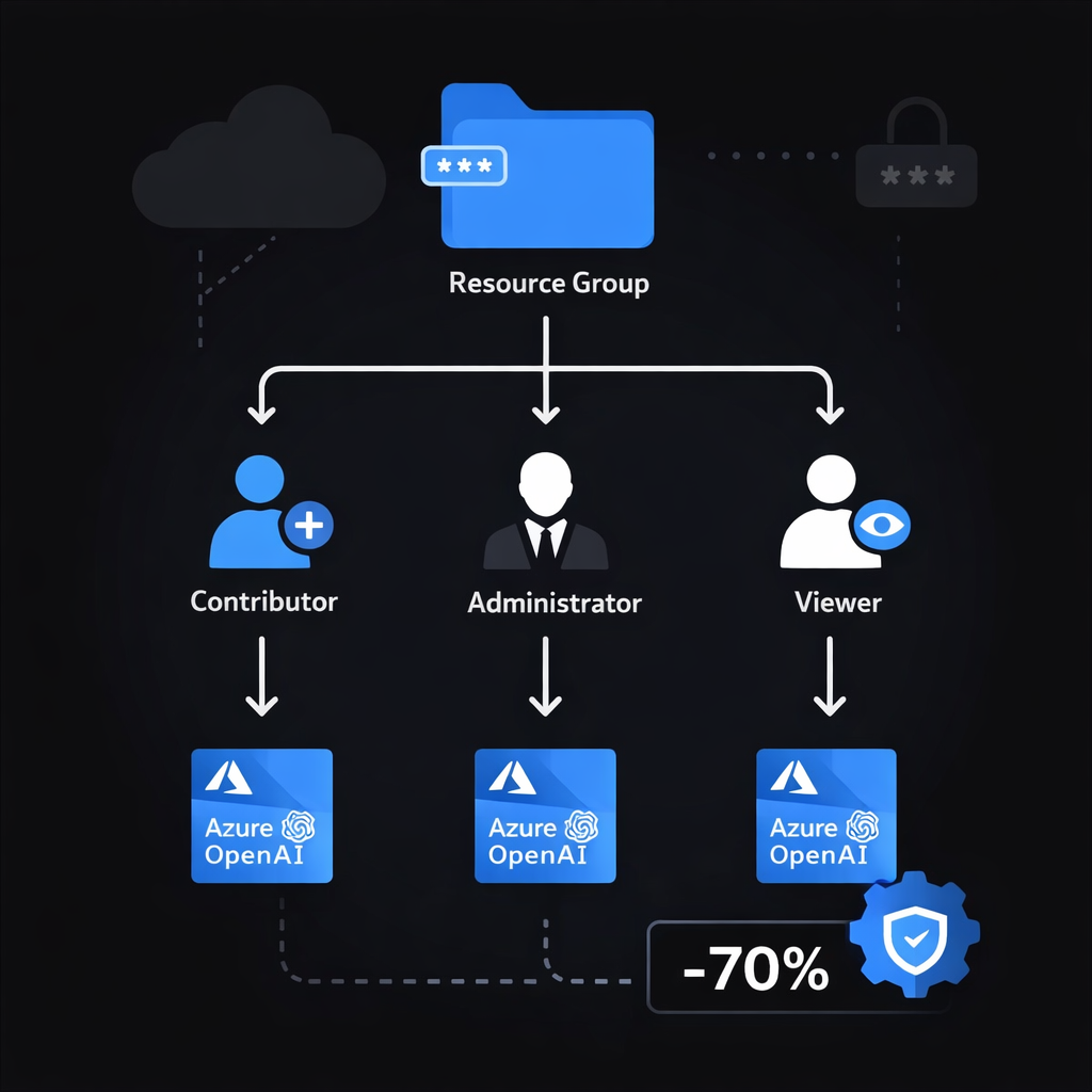Diagram that illustrates how inheritance reduces administrative overhead by 70% compared to per-resource permission management.