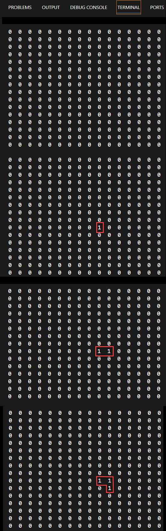 Screenshot showing VS Code output.