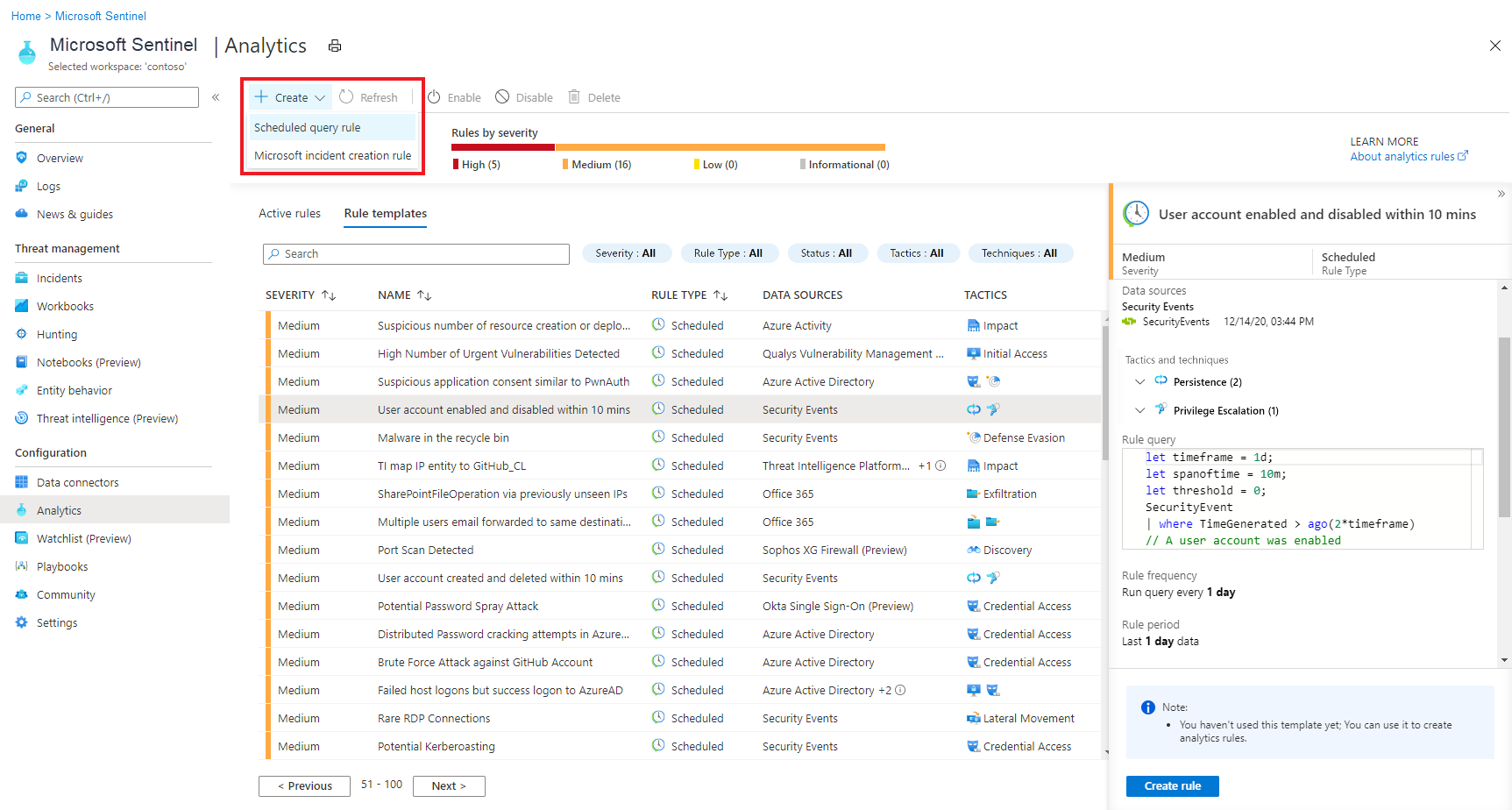 Screenshot showing an example of how to run a scheduled query.