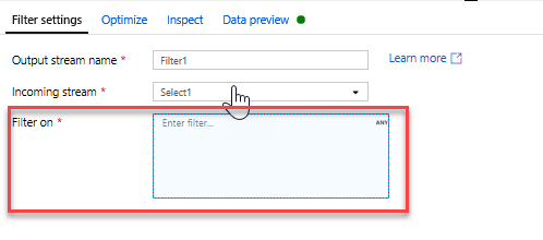 Using the Filter Transformation to a Mapping Data Flow in Azure Data Factory