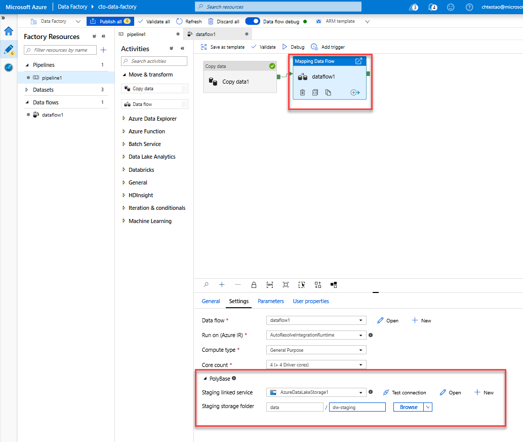 PolyBase configuration in Azure Data Factory
