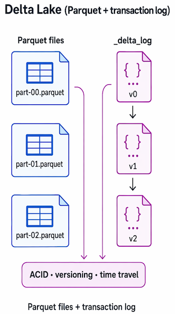 Diagram showing Delta Lake format.