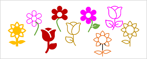 Diagram of some flowers.
