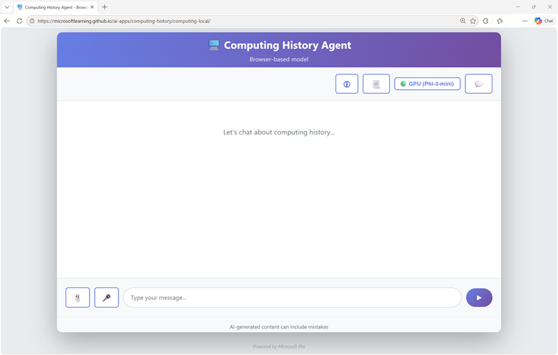 Screenshot of the computing history site used in the lab.