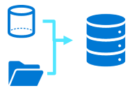 Diagram representing a data consolidation operation.