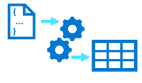 Diagram representing a data transformation operation.