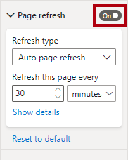 Screenshot of the Page refresh setting enabled.