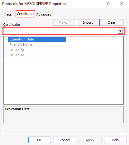 Protocols dialog box from Configuration Manager.