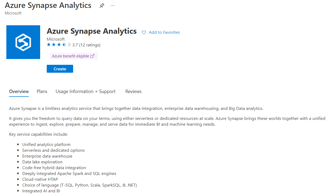Create the Azure Synapse Analytics Workspace