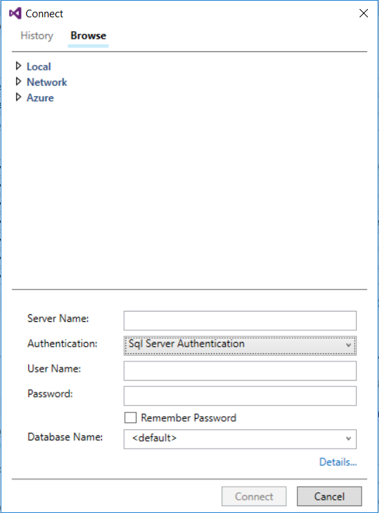Connect to Azure Synapse SQL pools in Visual Studio