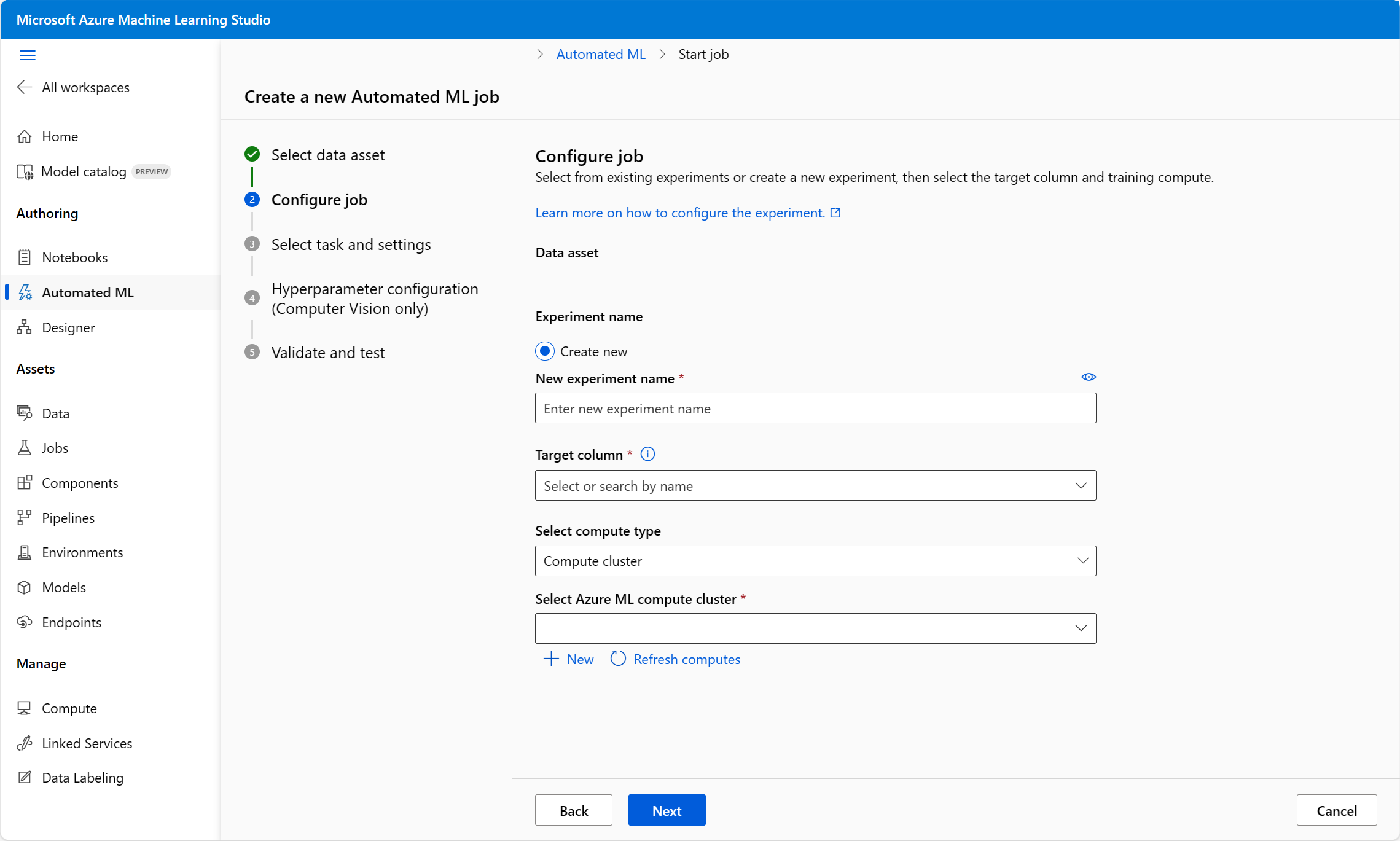 Configure jobs