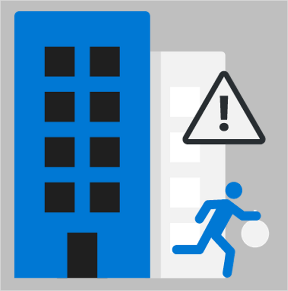 Image showing a thief running from an office building.