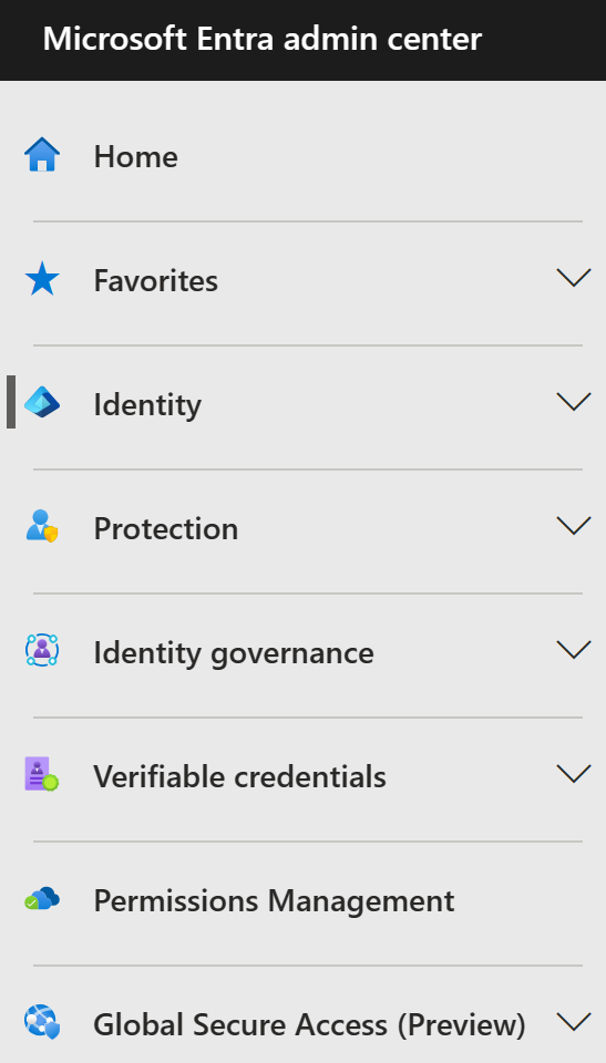 Screenshot of the Azure portal menu with Microsoft Entra ID selected.