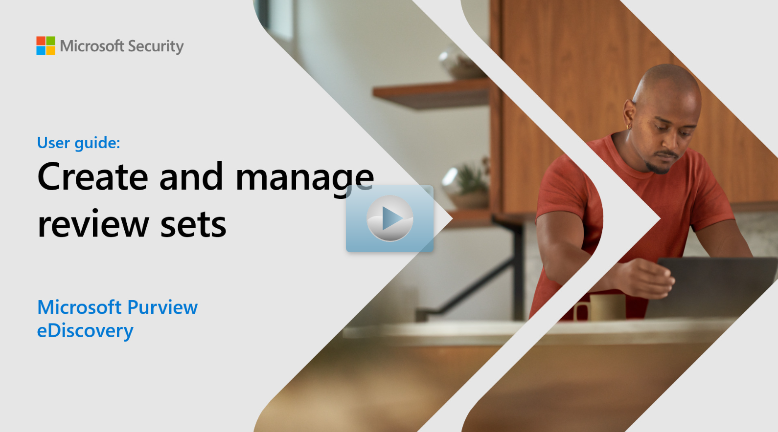 Screenshot showing the opening page to the Create and manage review sets interactive guide.