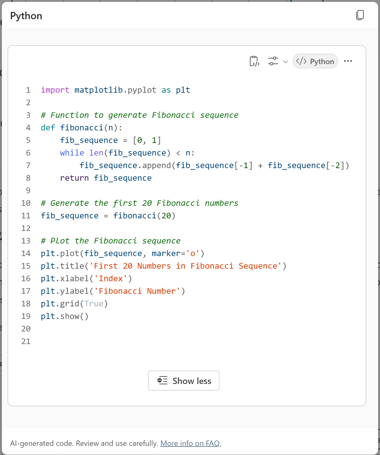 A screenshot shows the Python code used to generate the requested graph.