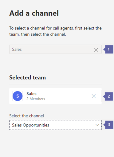 Screenshot showing the options for adding a Channel based Call Queue