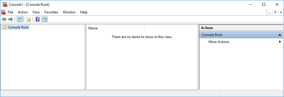 screenshot of Microsoft Management Console.