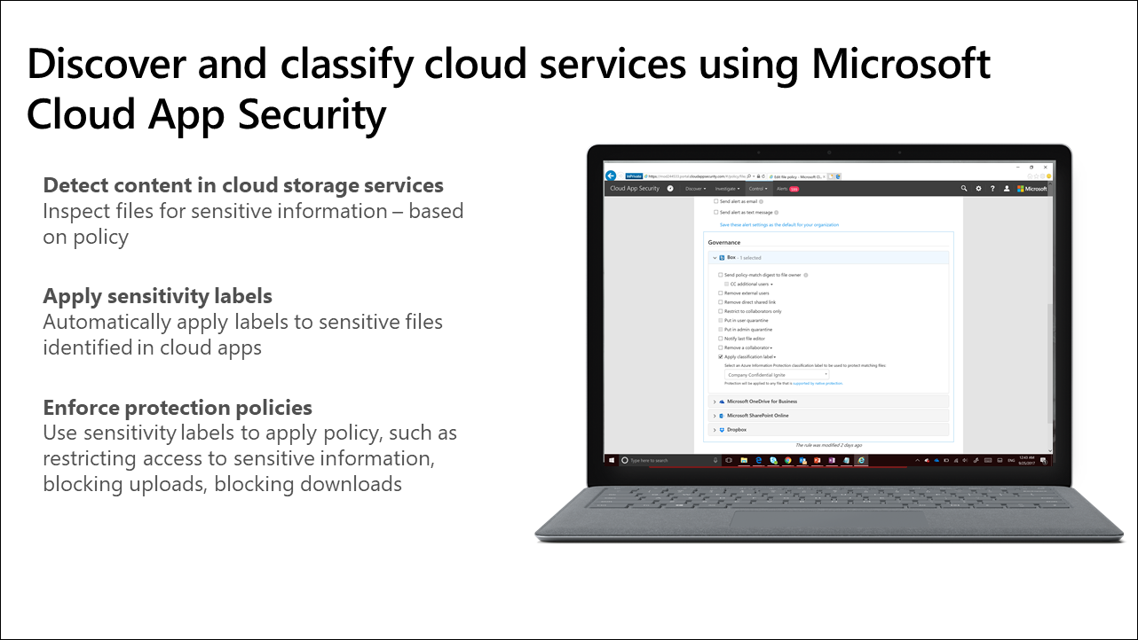 Discover and classify cloud services using Microsoft Defender for Cloud Apps.