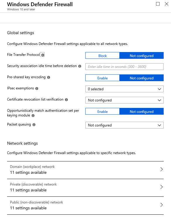 Screenshot of Windows Defender Firewall.