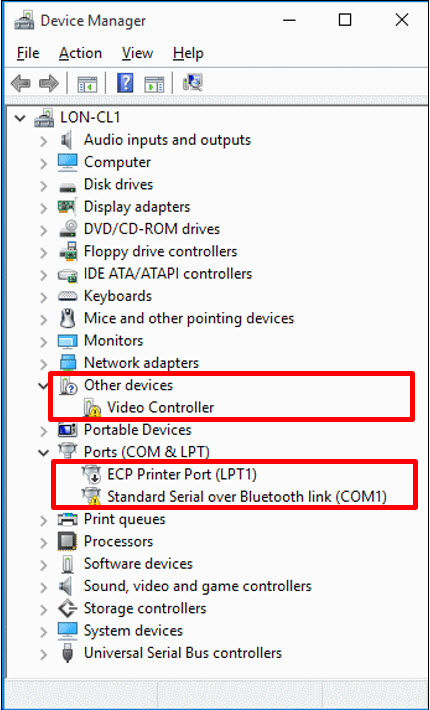 Image of device manager.