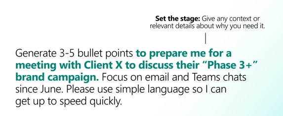 Diagram showing the second step in creating a prompt - set the stage.