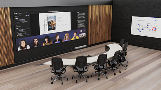A picture of a meeting room using the front row feature.