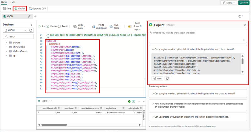 Screenshot of Nocode Copilot approach using Querysets.