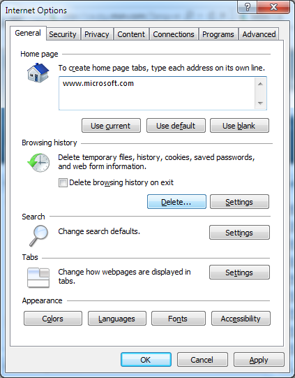 internet explorer windows 7