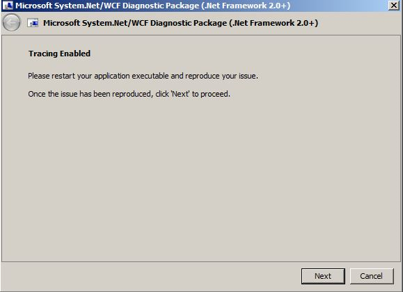 Screenshot asking to restart your application executable and reproduce your issue.