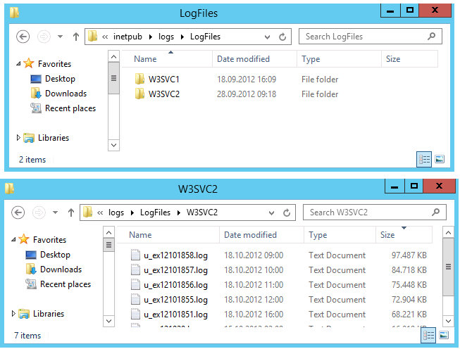 Screenshot of Windows Explorer showing file locations.