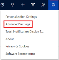 Advanced Settings option on the Settings menu.