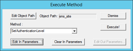 Screenshot of the Execute Method dialog box where you can see the method list and Edit in parameters button.