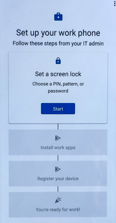 Screenshot of the Set a screen lock step.