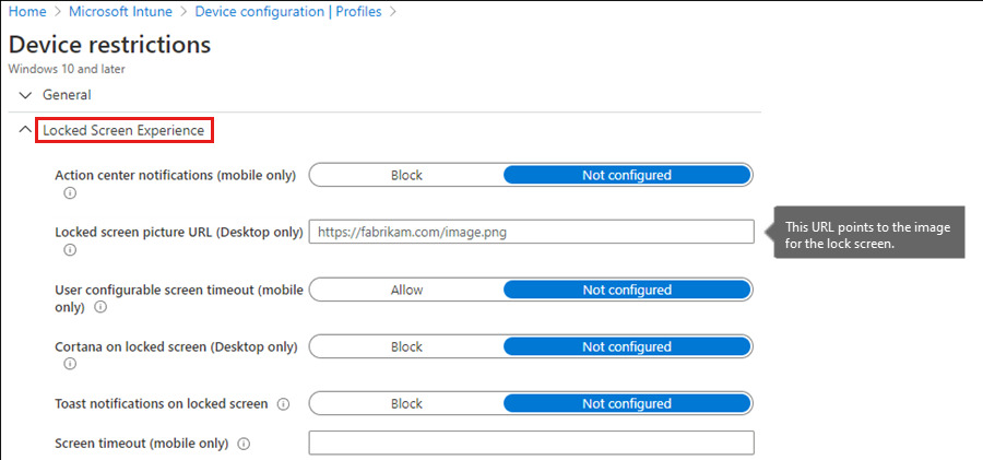 Screenshot shows the device restrictions.