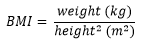 Diagram showing the calculation of Body Mass Index.