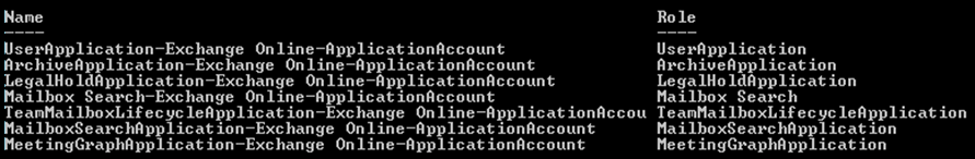 Screenshot of the role-assignments command output.