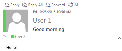 Screenshot of an email displaying contact photo.