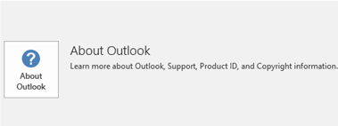 Screenshot of the Office Account page of MSI-based Office 2016 installations.