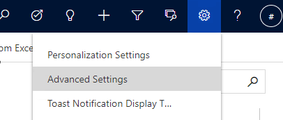 Screenshot to select the Advanced Settings item.