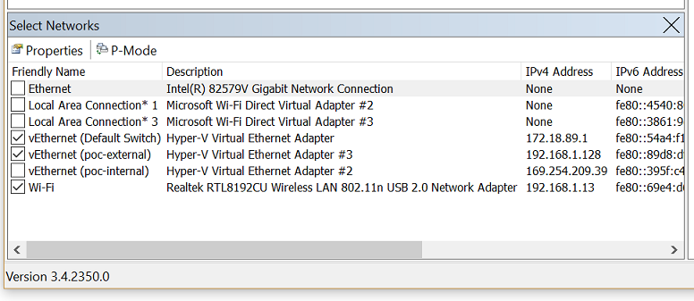 Screenshot of the network adapters properties.