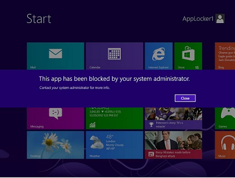 Screenshot of the Microsoft Store apps error message.