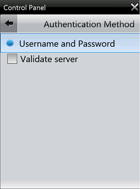 Select the Username and Password option in Authentication Method.