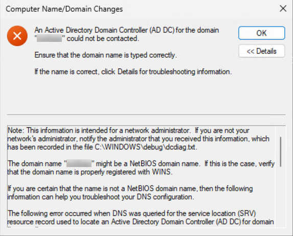 Screenshot of the dialog box showing the error message for error code 0x0000232A.